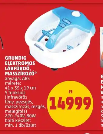 GRUNDIG ELEKTROMOS LÁBFÜRDŐ MASSZÍROZÓ 1 db