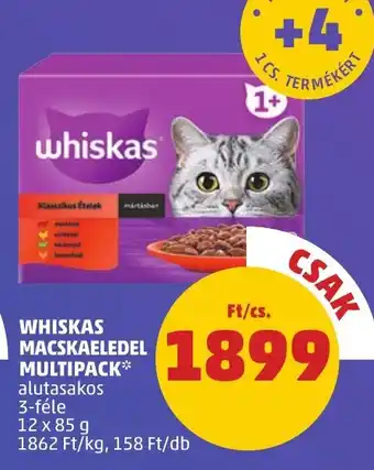 PENNY WHISKAS MACSKAELEDEL MULTIPACK 12 x 85 g ajánlat
