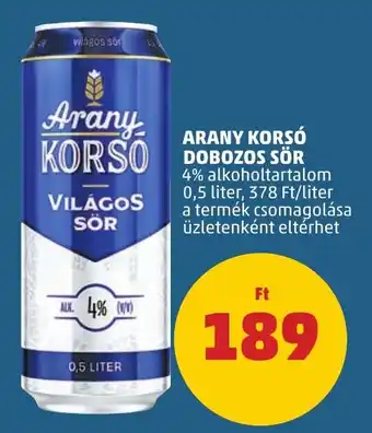PENNY Arany KORSO DOBOZOS SÖR 0,5 l ajánlat