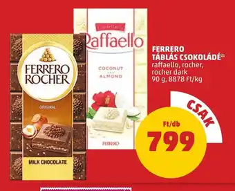 PENNY FERRERO TÁBLÁS CSOKOLÁDÉ 90 g ajánlat