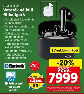 Lidl SILVERCREST Vezeték nélküli fülhallgató 1 db ajánlat
