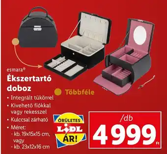 Lidl esmara Ékszertartó doboz 1 db ajánlat