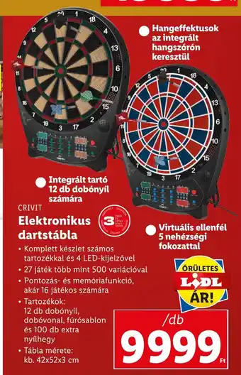 Lidl CRIVIT Elektronikus dartstábla 1 db ajánlat