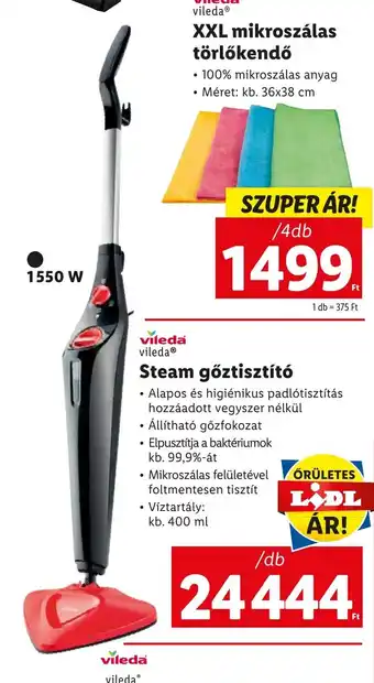 Lidl vileda Steam gőztisztító 1 db ajánlat