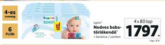 Lidl lupilu Nedves baba-törlőkendő 4 x 80 lap ajánlat