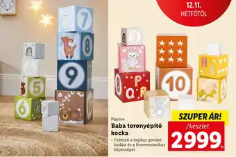 Lidl Playtive Baba toronyépítő kocka 1 készlet ajánlat
