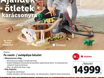 Lidl Playtive Fa vasút- / autópálya-készlet ajánlat