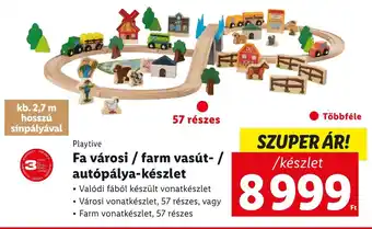 Playtive Fa városi / farm vasút- / autópálya-készlet