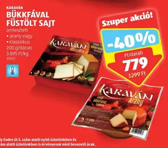 ALDI KARAVÁN BÜKKFÁVAL FÜSTÖLT SAJT 200 g ajánlat