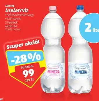 ALDI AQUITAS ÁSVÁNYVÍZ 2 l ajánlat