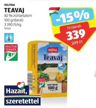 ALDI MILFINA TEAVAJ 100 g ajánlat
