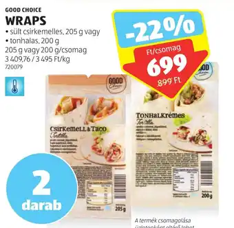 ALDI GOOD CHOICE WRAPS 205 / 200 g ajánlat