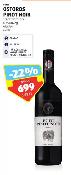 ALDI EGER OSTOROS PINOT NOIR 0,75 l ajánlat