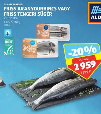 ALDI ALMARE SEAFOOD FRISS ARANYDURBINCS stb. 720 g ajánlat