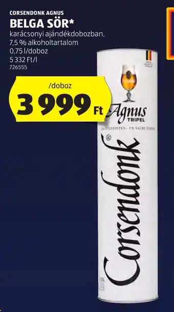 CORSENDONK AGNUS BELGA SÖR 0,75 l