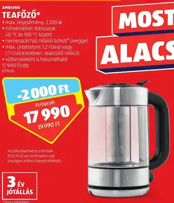 ALDI AMBIANO TEAFŐZŐ ajánlat