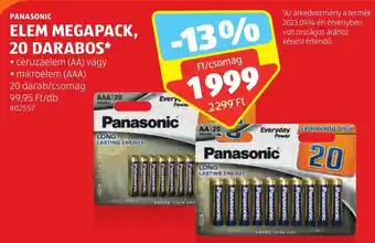 ALDI Panasonic ELEM MEGAPACK, 20 DARABOS ajánlat