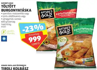ALDI NATURE'S GOLD TÖLTÖTT BURGONYATÁSKA 600g ajánlat