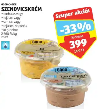 ALDI GOOD CHOICE SZENDVICSKRÉM 150g ajánlat