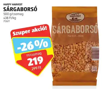 ALDI HAPPY HARVEST SÁRGABORSÓ 500g ajánlat