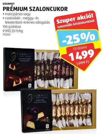 ALDI GOURMET PRÉMIUM SZALONCUKOR 150g ajánlat