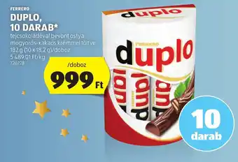 ALDI FERRERO DUPLO, 10 DARAB 182g ajánlat