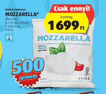 ALDI BONLÀ FORMAGGI MOZZARELLA 4x125g ajánlat