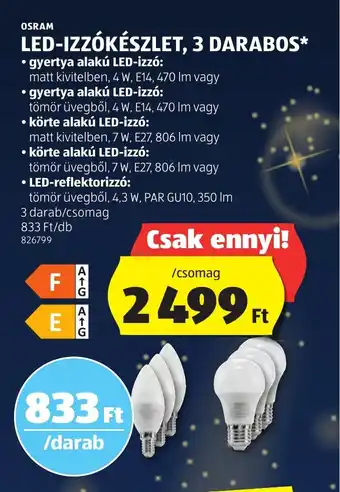 ALDI OSRAM LED IZZÓKÉSZLET 3 DARABOS ajánlat