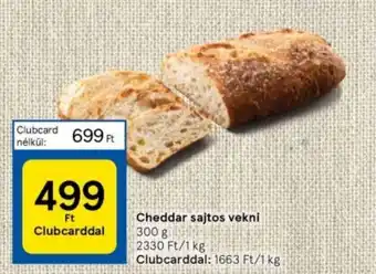 Tesco Cheddar sajtos vekni 300g ajánlat