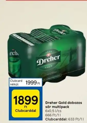 Tesco Dreher Gold dobozos sör multipack 6x0,5 l ajánlat