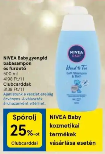 Tesco NIVEA Baby gyengéd babasampon és fürdető 500ml ajánlat