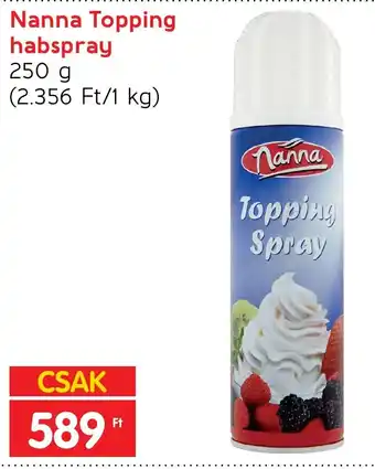 Spar Nanna Topping habspray 250 g ajánlat