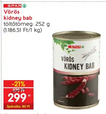 Spar SPAR Vörös kidney bab 252 g ajánlat