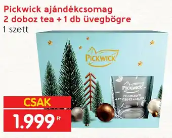 Pickwick ajándékcsomag 2 doboz tea + 1 db üvegbögre 1 szett