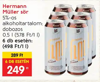 Spar Hermann Müller sör 0,5 l ajánlat