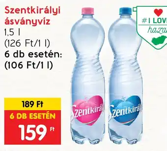 Spar Szentkirályi ásványvíz 1,5 l ajánlat