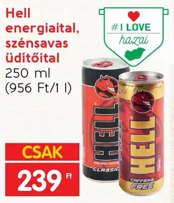 Spar Hell energiaital, szénsavas üdítőital 250 ml ajánlat