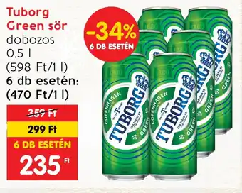 Spar Tuborg Green sör 0,5 I ajánlat