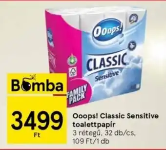 Tesco Ooops! Classic Sensitive toalettpapír 32 db ajánlat