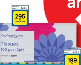 Tesco Springforce papír zsebkendő 100 db ajánlat