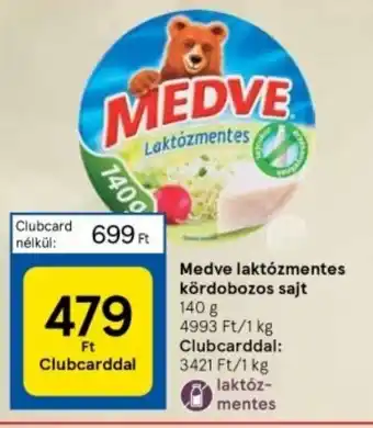Tesco Medve laktózmentes kördobozos sajt 140 g ajánlat