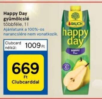 Tesco Happy Day gyümölcslé 1 l ajánlat