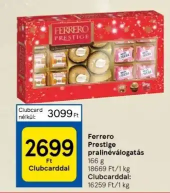 Tesco Ferrero Prestige pralinéválogatás 166 g ajánlat