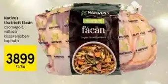Tesco Nativus tisztított fácán 1 kg ajánlat