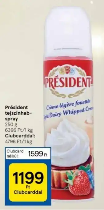 Tesco Président tejszínhab-spray 250 g ajánlat