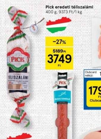 Tesco Pick eredeti téliszalámi 400 g ajánlat