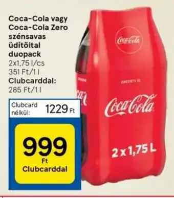 Tesco Coca-Cola stb. szénsavas üdítőital duopack 2 x 1,75 l ajánlat