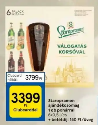 Staropramen ajándékcsomag 1 db pohárral 6 x 0,5 l