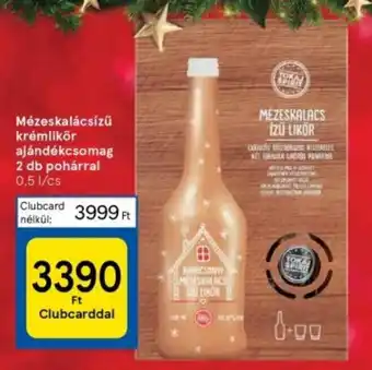 Tesco Mézeskalácsízű krémlikőr ajándékcsomag 2 db pohárral 0,5 l ajánlat
