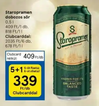 Staropramen dobozos sör 0,5 l
